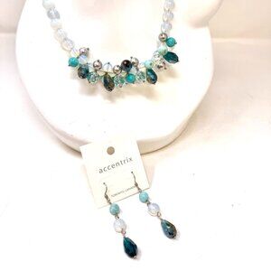 💖Spring Transition Opalite / Amazonite & Crystal Necklace Set